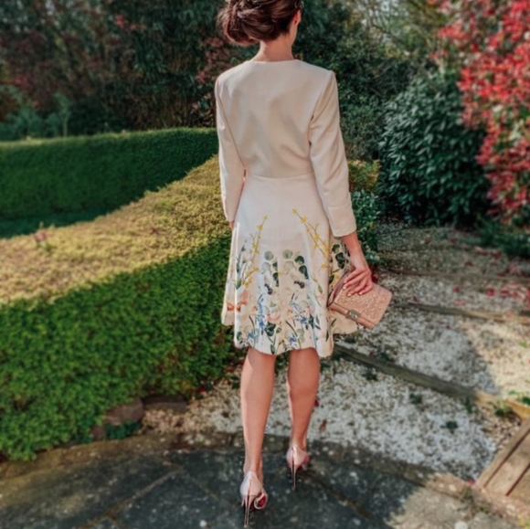 🍒NWT🍒 TED BAKER PALE PINK TEXTURED DRESS COAT - Picture 6 of 10